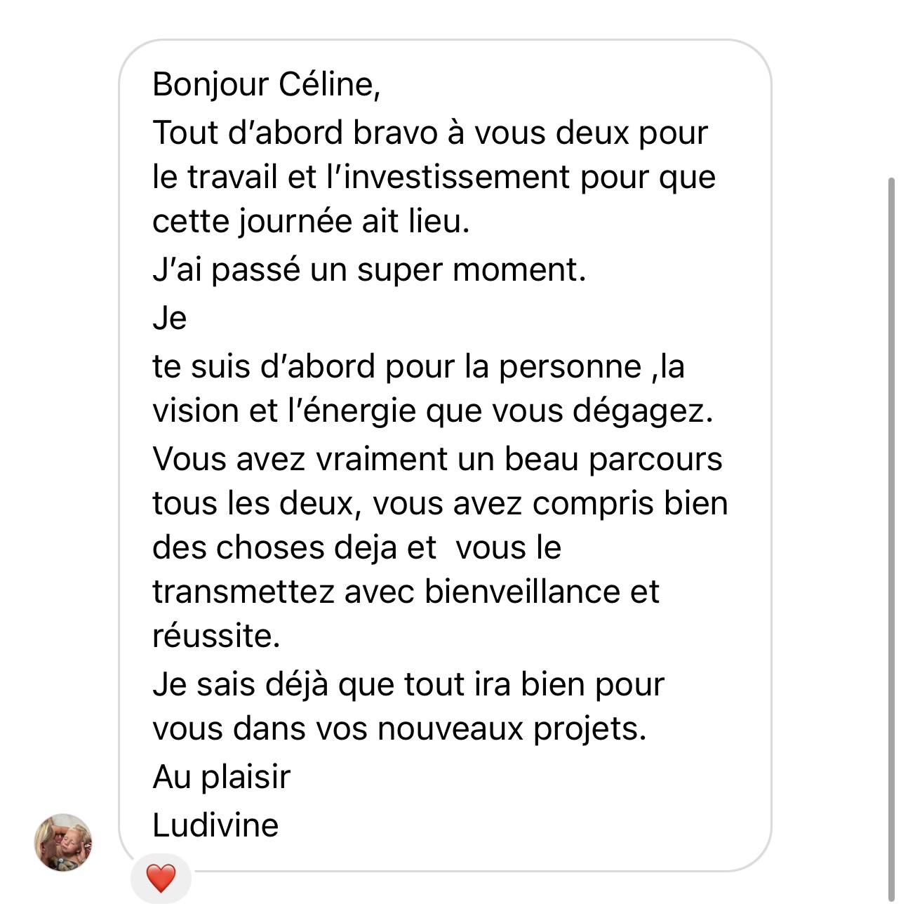 Retour élève COSY LIBERTY